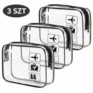 Przezroczyste kosmetyczki do samolotu 3 szt